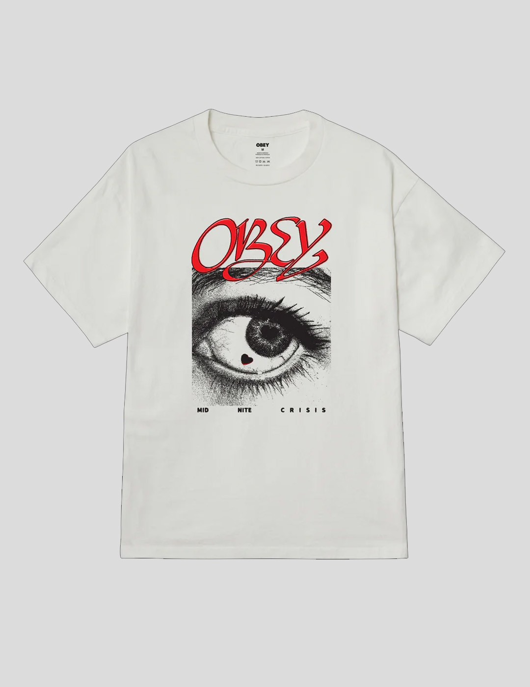 CAMISETA OBEY CLOTHING MIDNITE CRISIS PIGMENT TEE  PIGMENT VINTAGE WHITE