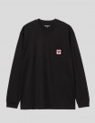 CAMISETA CARHARTT WIP  POCKET HEART LS TEE   BLACK