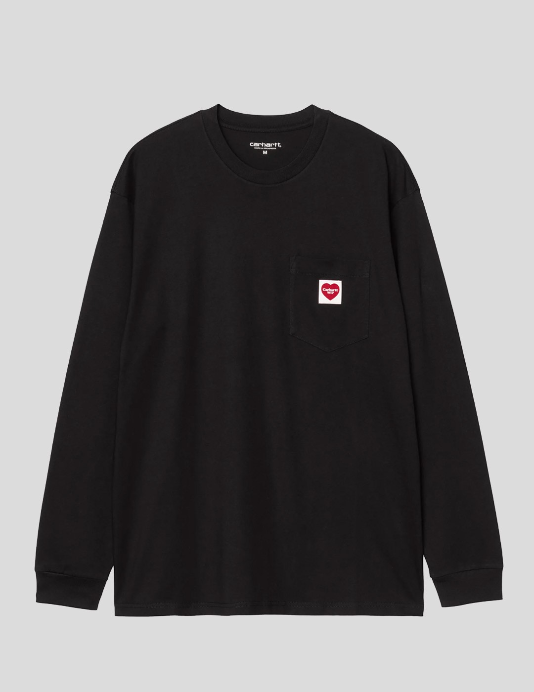 CAMISETA CARHARTT WIP  POCKET HEART LS TEE   BLACK