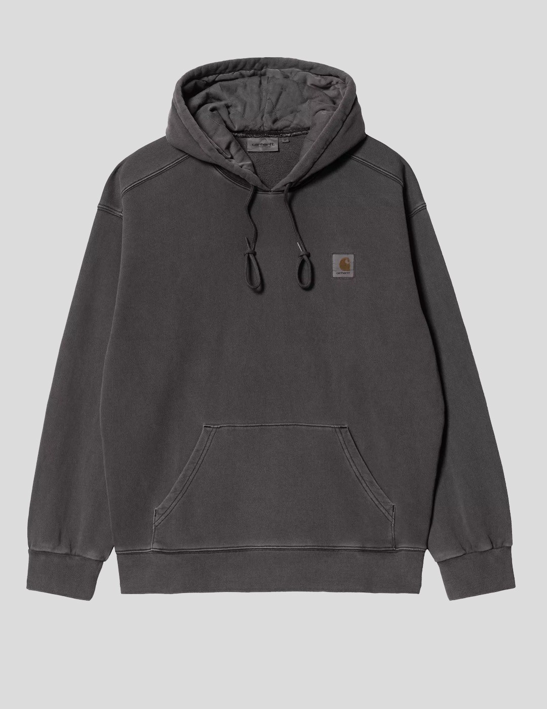 SUDADERA CARHARTT WIP  HOODED NELSON SWEAT  BLACK-GARMENT DYED