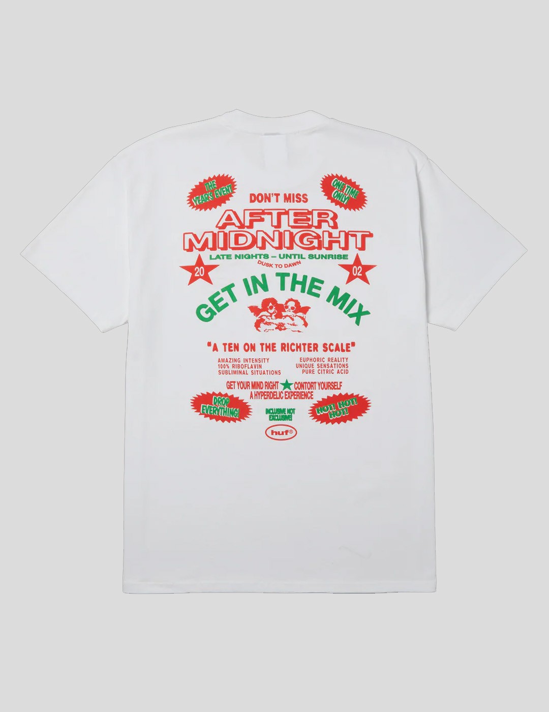 CAMISETA HUF AFTER MIDNIGHT SS TEE  WHITE