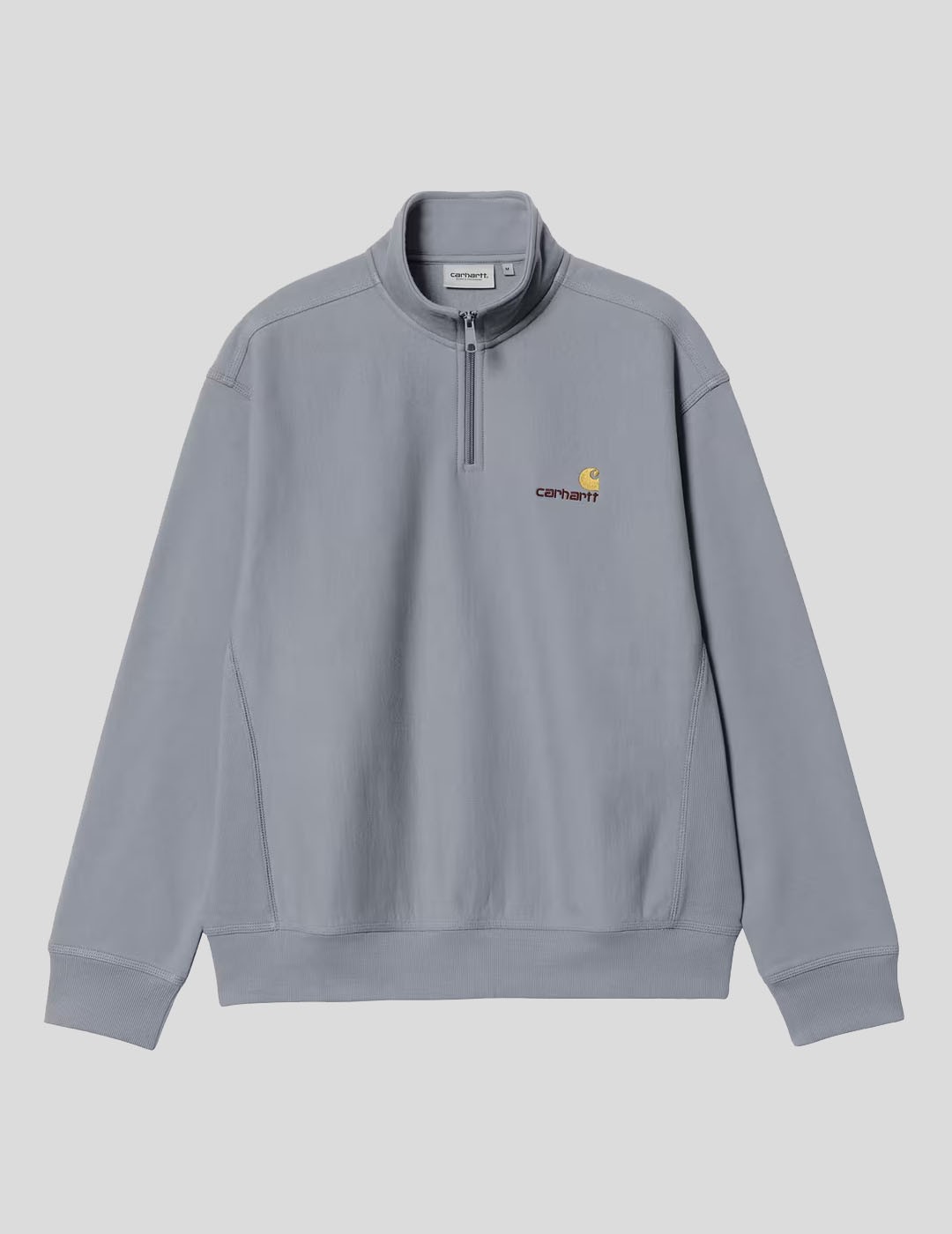 SUDADERA CARHARTT WIP  HALF ZIP AMERICAN SCRIPT  SHADY BLUE