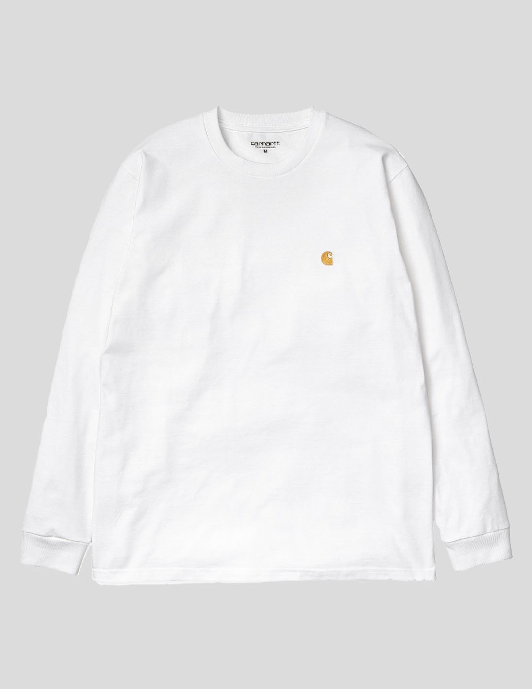 CAMISETA CARHARTT WIP  CHASE LS TEE  WHITE-GOLD