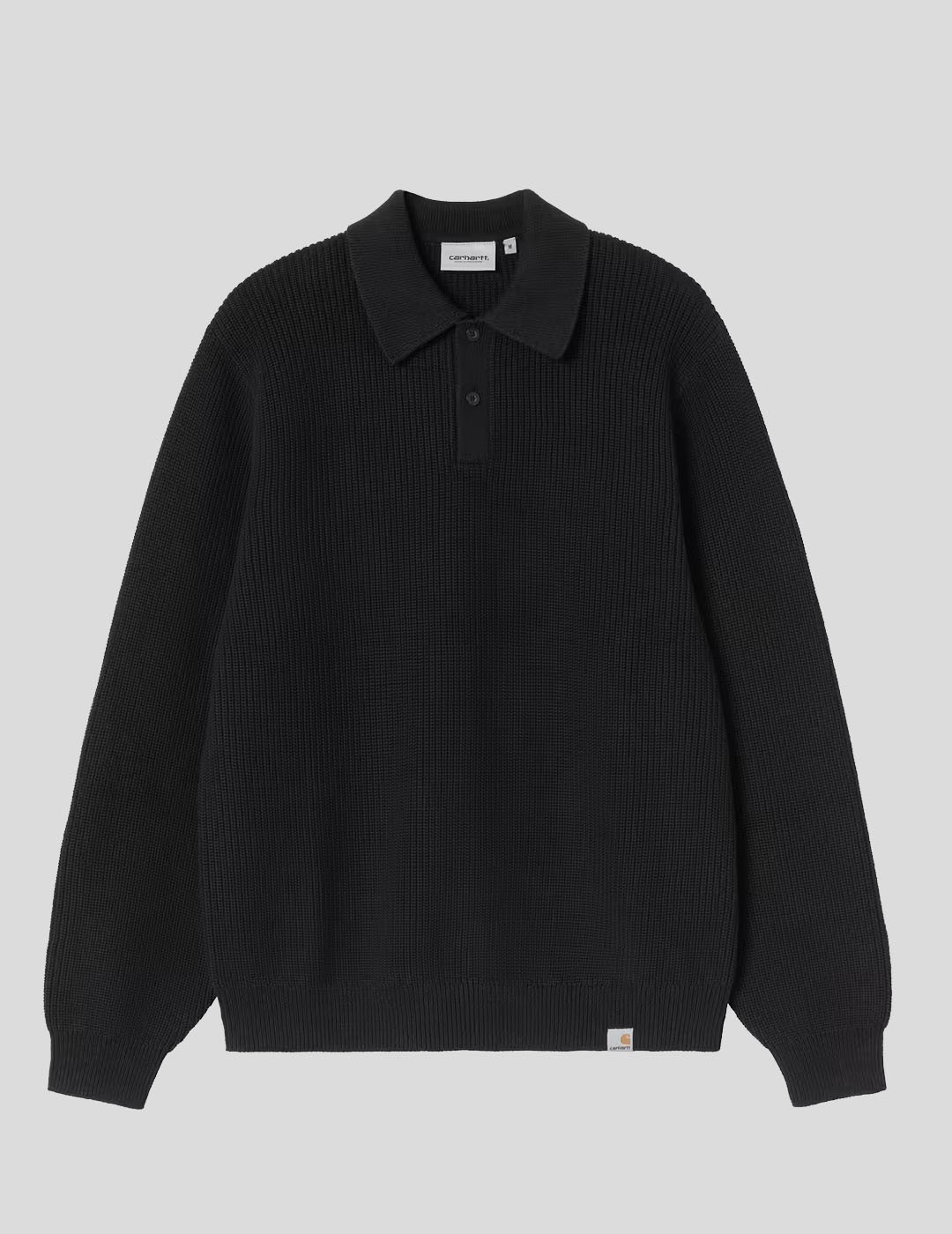 CAMISETA CARHARTT WIP  LS MILES POLO   BLACK