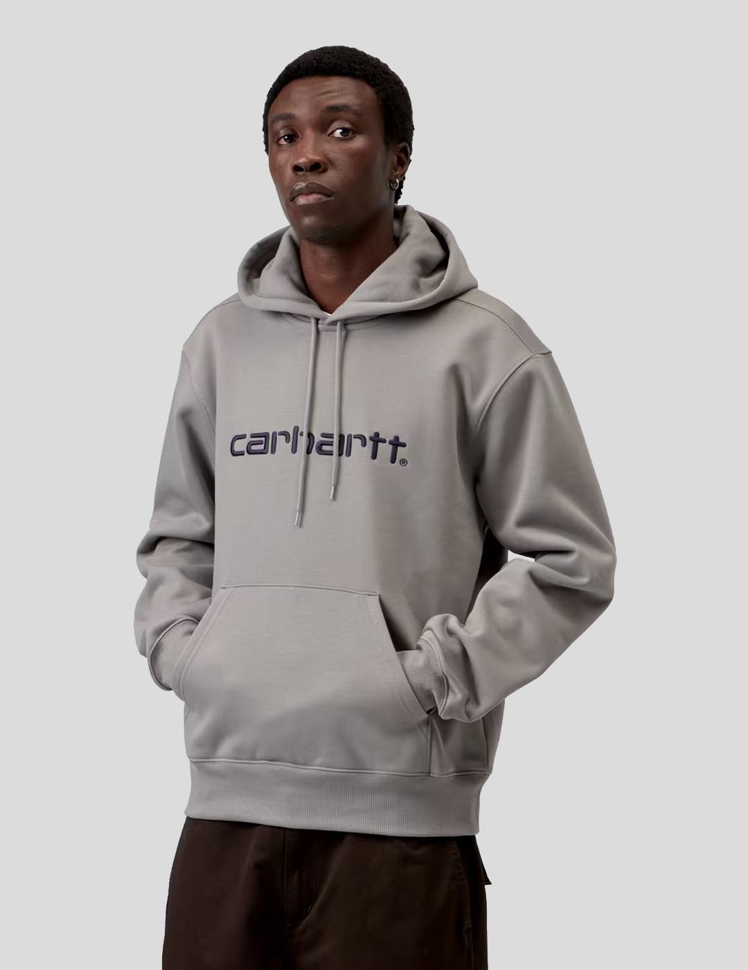 SUDADERA CARHARTT WIP  HOODED CARHARTT SWEATSHIRT  SHADY GREY-DARK NAVY
