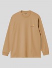 CAMISETA CARHARTT WIP  AMERICAN SCRIPT LS TEE  DUSTY HAMILTON BROWN