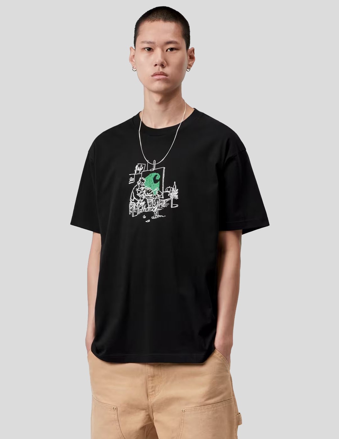 CAMISETA CARHARTT WIP  OLD PAINTER TEE  BLACK