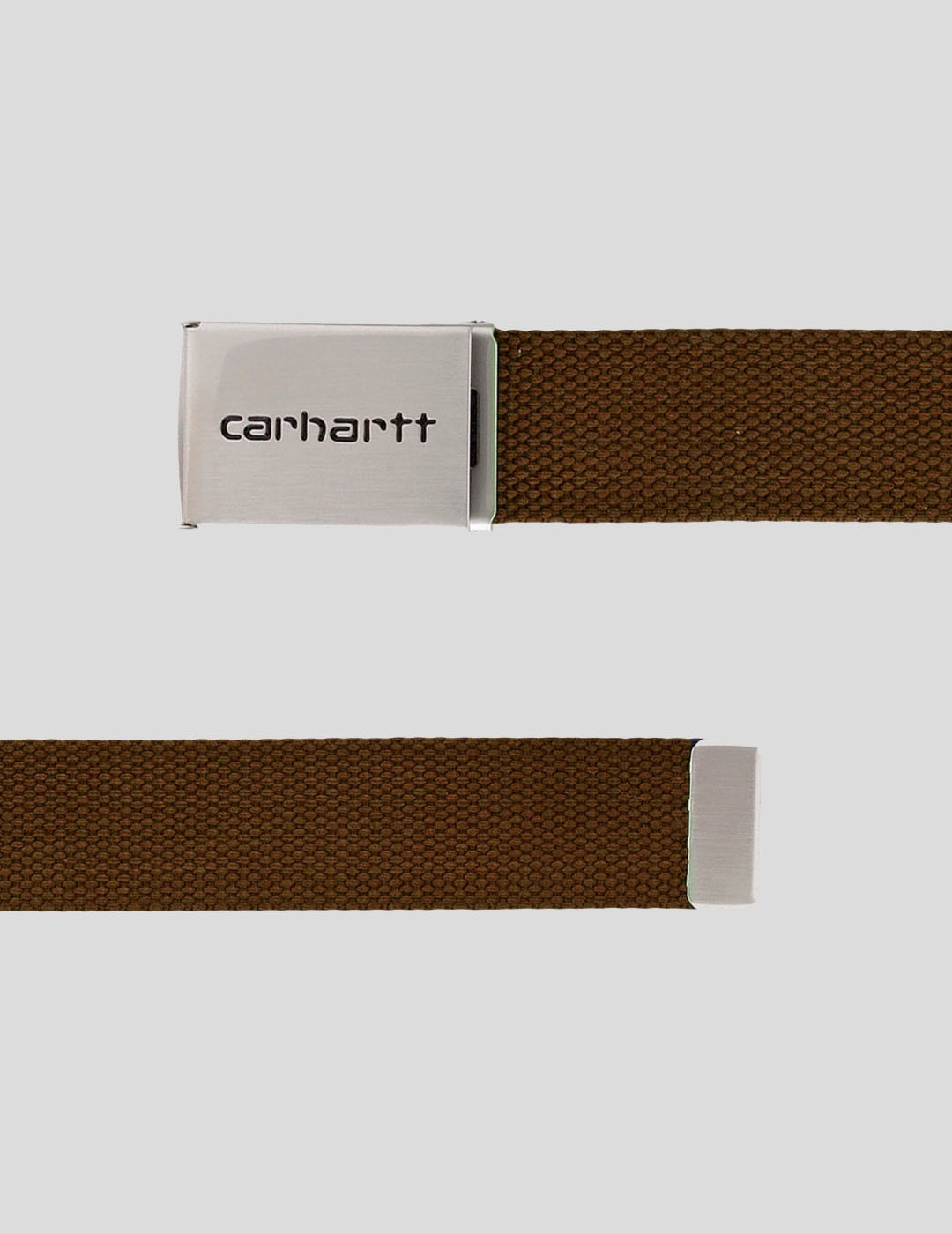CINTURÓN CARHARTT WIP  CLIP BELT CHROME  HAMILTON BROWN