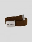 CINTURÓN CARHARTT WIP  CLIP BELT CHROME  HAMILTON BROWN