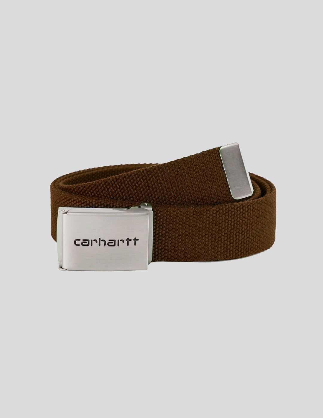 CINTURÓN CARHARTT WIP  CLIP BELT CHROME  HAMILTON BROWN