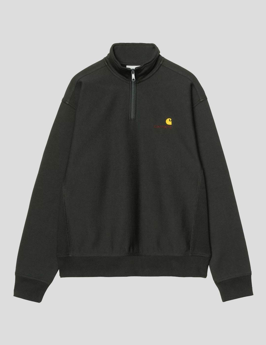 SUDADERA CARHARTT WIP  HALF ZIP AMERICAN SCRIPT  RAVEN