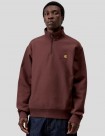 SUDADERA CARHARTT WIP  HALF ZIP AMERICAN SCRIPT  AMARONE