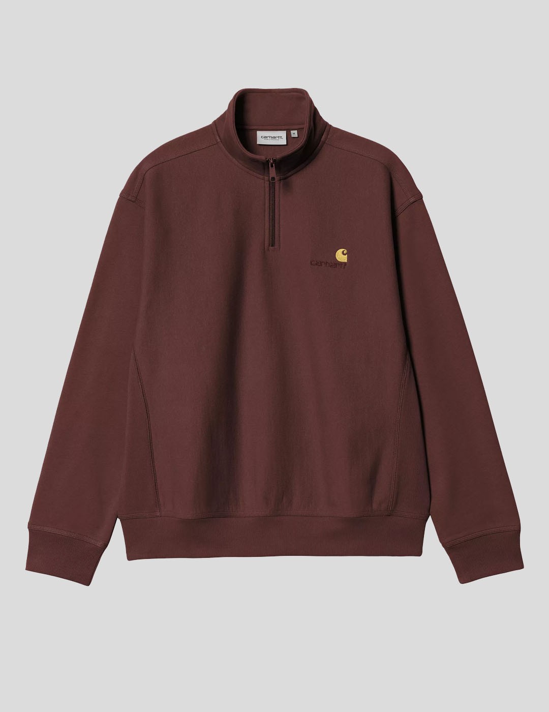 SUDADERA CARHARTT WIP  HALF ZIP AMERICAN SCRIPT  AMARONE