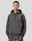 SUDADERA CARHARTT WIP  HOODED AMERICAN SCRIPT SWEATSHIRT  GRAPHITE