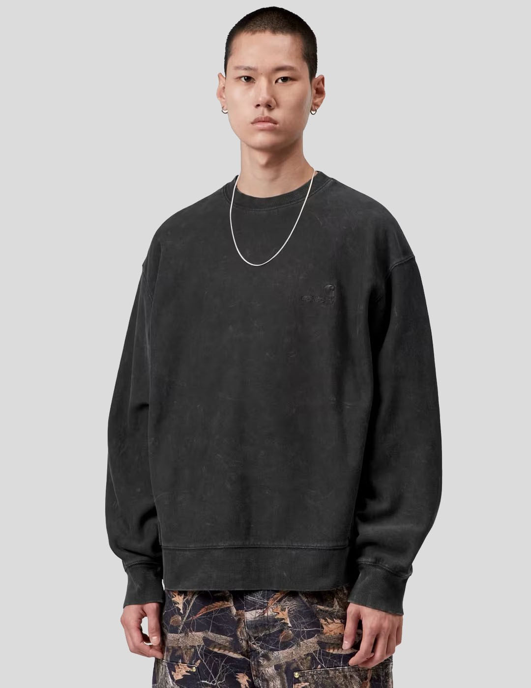 SUDADERA CARHARTT WIP  LAMBERT SWEAT  BLACK MOON WASH