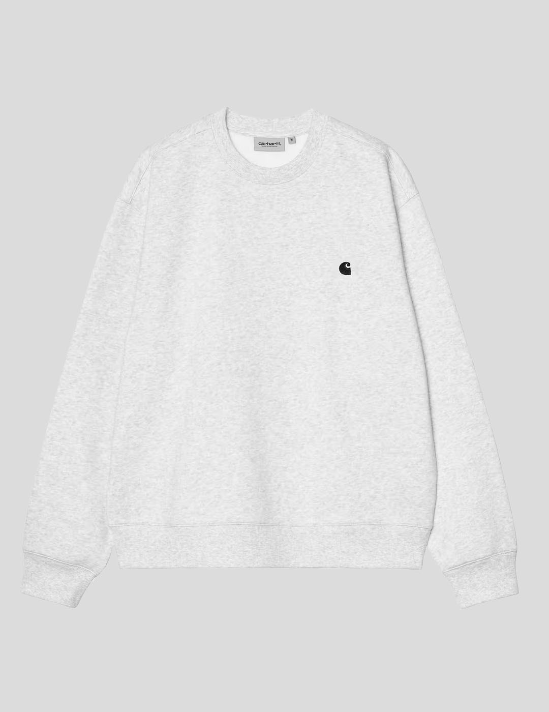 SUDADERA CARHARTT WIP  MACK SWEATSHIRT  ASH HEATHER-BLACK